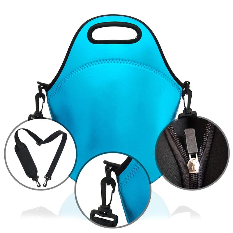 YIDA Neoprene Insulated Lunch bag, Lunch tote Boxes Bags for Women Men Work Office Picnic Travel (Blue) - Image 4